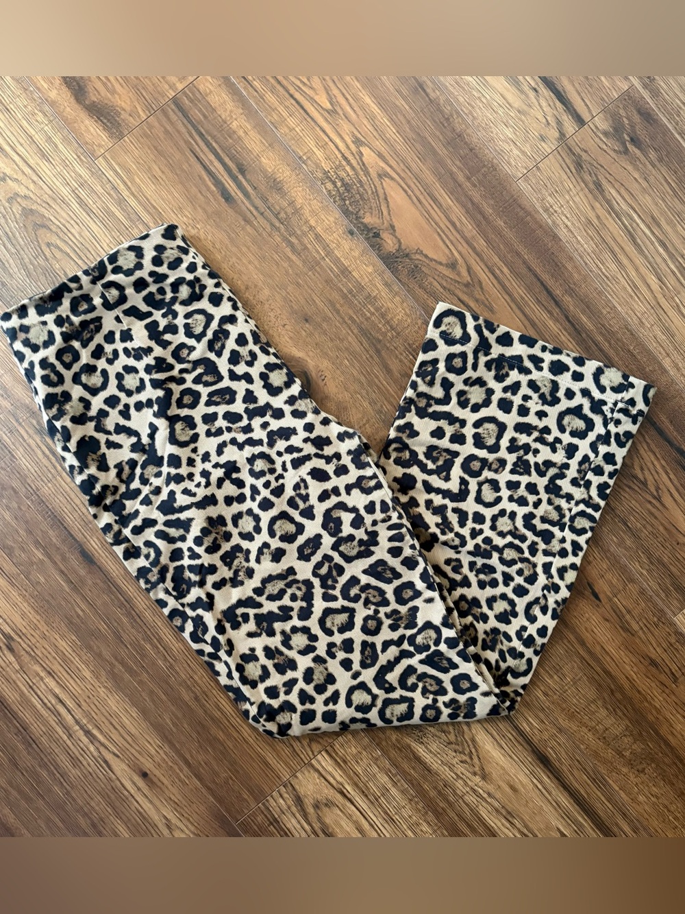 LOFT Leopard Print Flare Pants Size 6